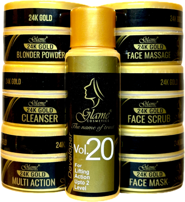 24k Gold Glame Whiting Facial Set 300 Ml 7 pcs