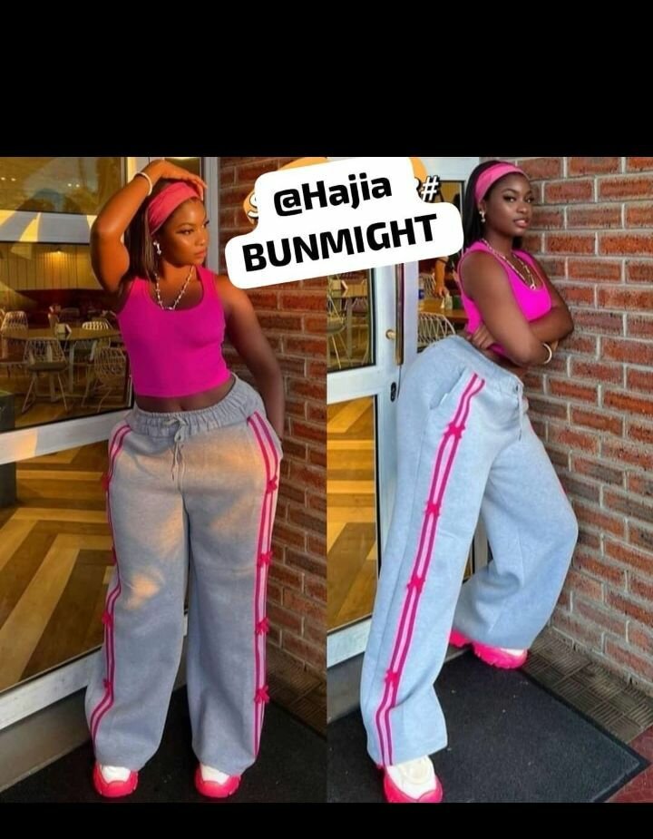 Pantalon Confort Gris et Rose