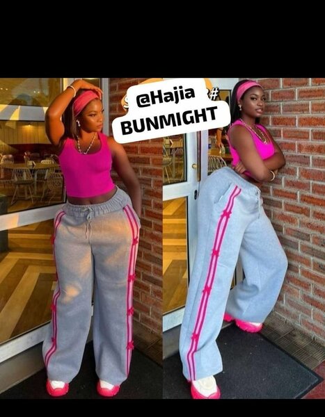 Pantalon Confort Gris et Rose