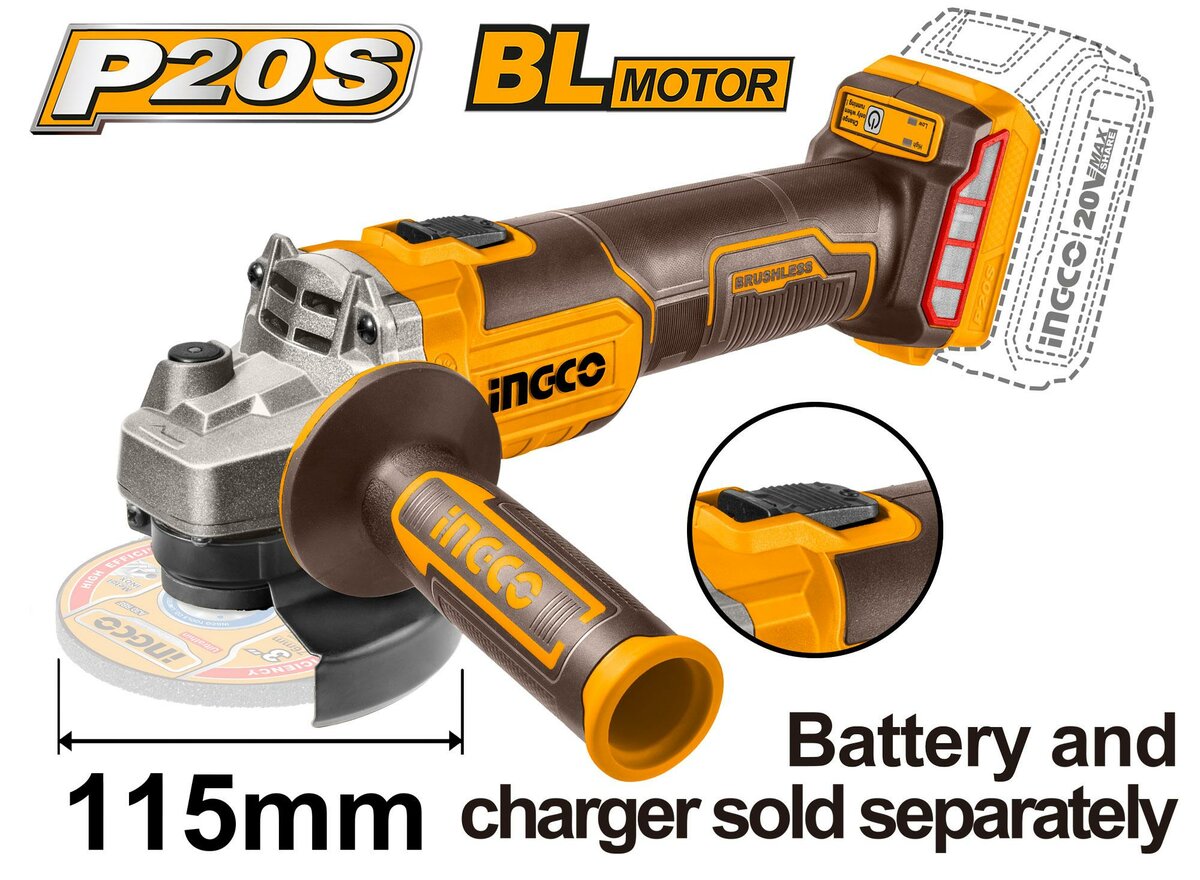 Meuleuse sans fil Ingco 115mm