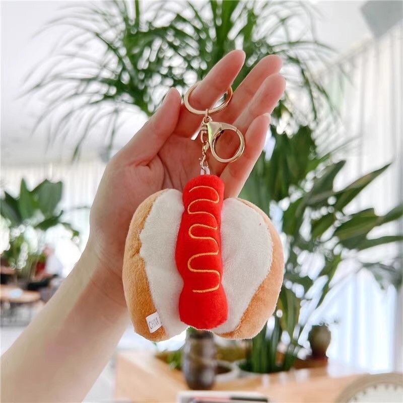 Porte-clés pendentif hot-dog