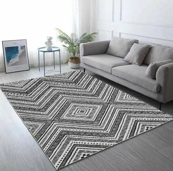 Tapis Boho Noir et Blanc
