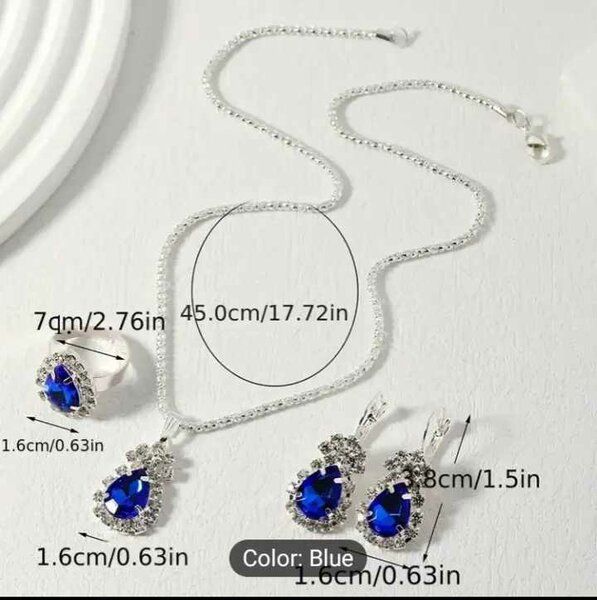 1 necklace+1ring+earrings