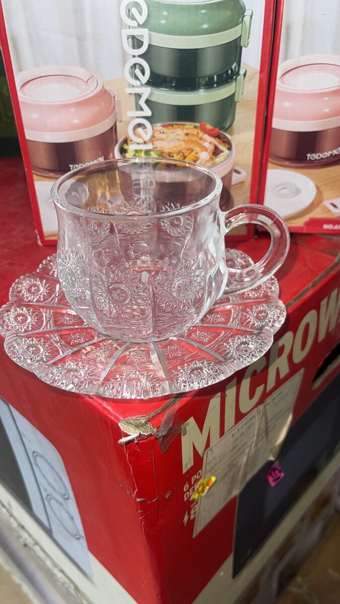 Glass teacup 6in1
