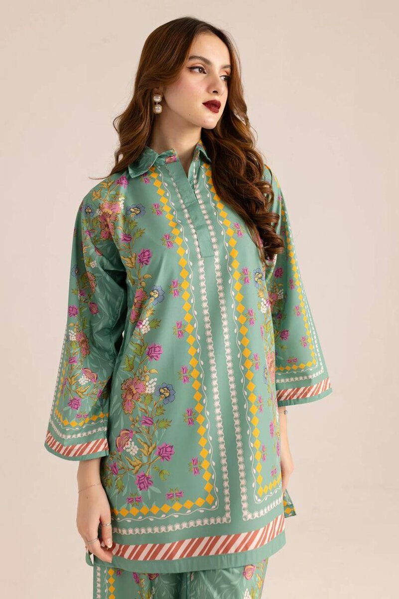 Woman's Stitched Printed 2 Pcs Shirt And Plazo