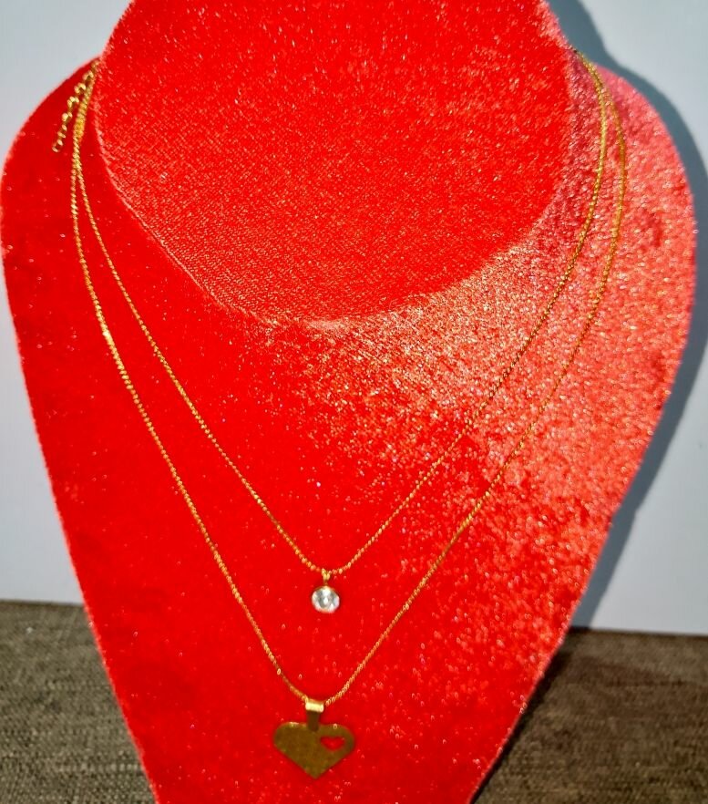 Collier Cœur Doré(2 en 1)