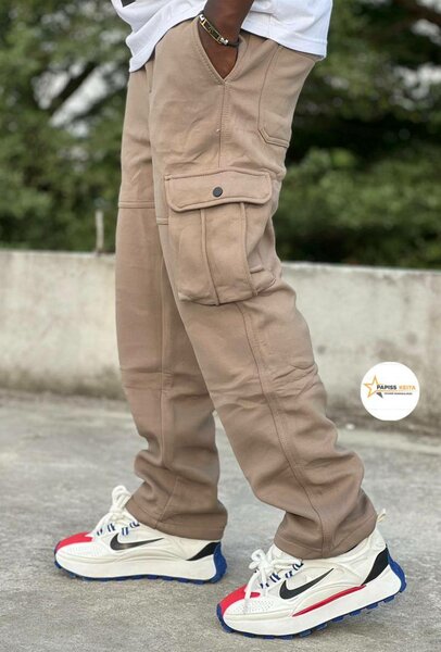 Pantalon cargo beige homme