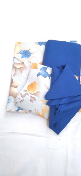 Linge de lit fleurs et bleu