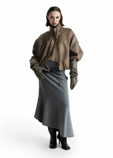 Asymmetric grey women’s skirt