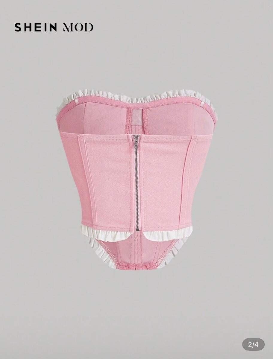 Bustier rose en dentelle