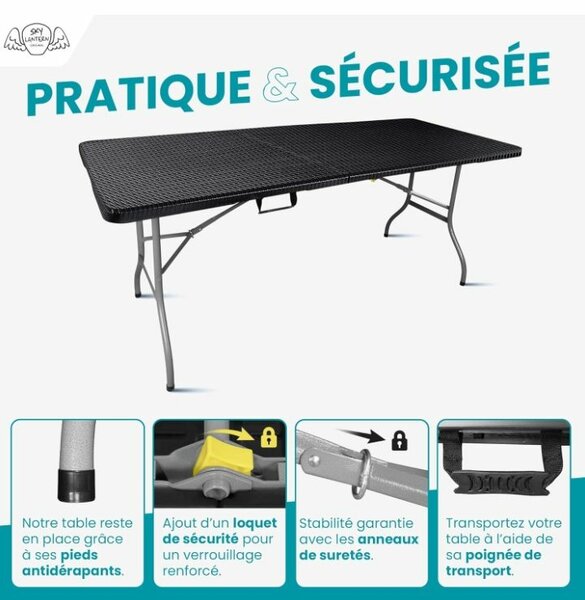 Table pliante portable 180cm
