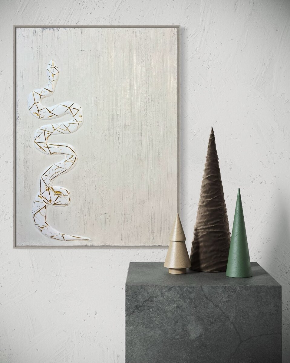 Картина «Змея» в честь наступающего 2025.Ручная работа