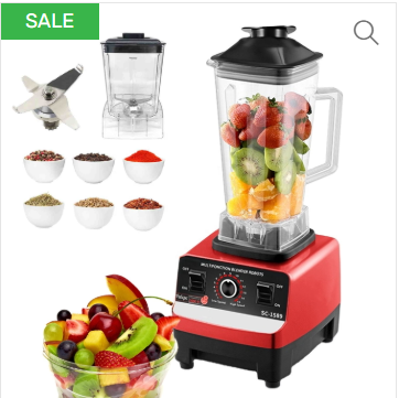 2L Twin Cups Silver Crest 2 in 1 4500W Commercial Blender And Smoothies Maker Large