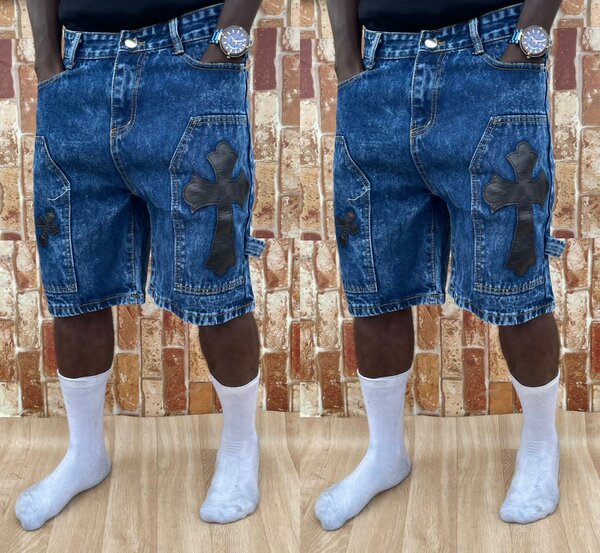 Shorts en jean croix homme