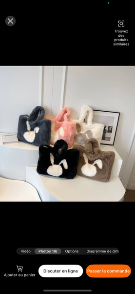 Sac fourrure lapin mignon