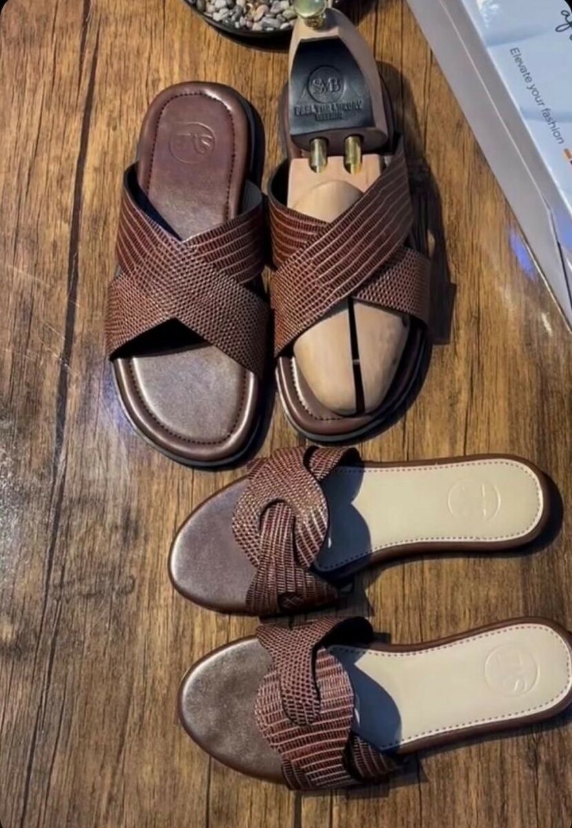 Sandales en cuir croisées