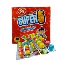 SUPER 5 Tutti Frutti Flavor Gum (1Box in 36pcs)