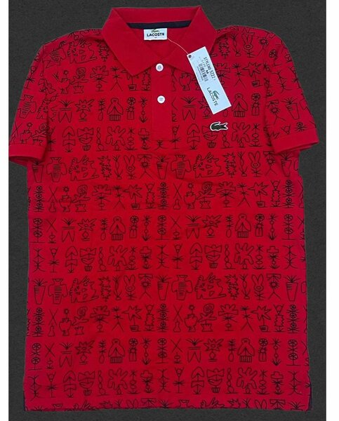 Polo coton glacé rouge
