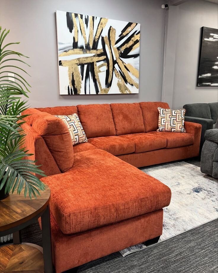 Canapé d'angle orange moderne