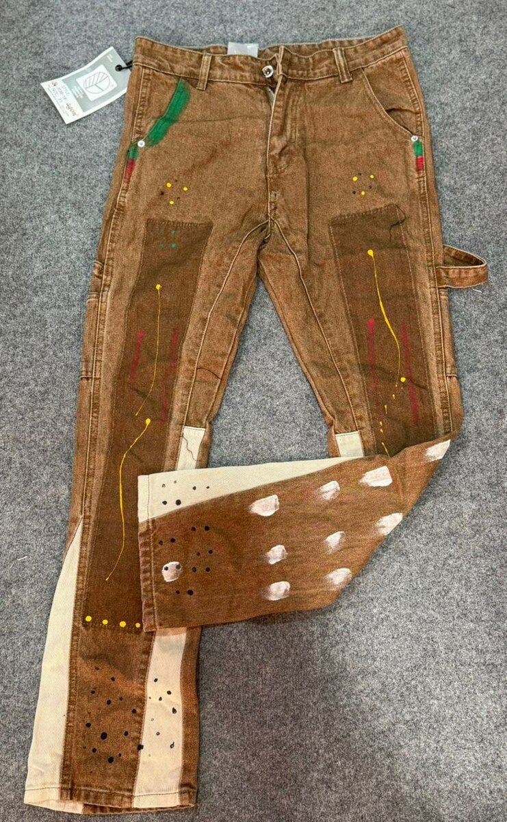 Jean patchwork tendance unisexe