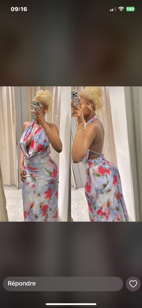 Robe longue élégante fleurie