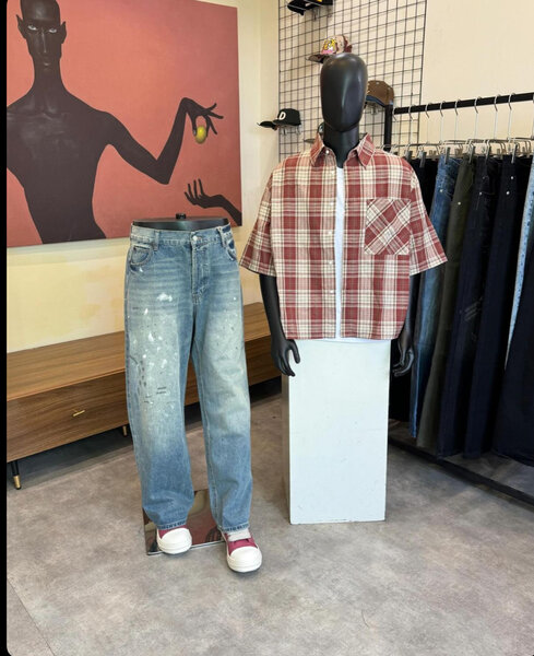 Chemise à carreaux rouge homme