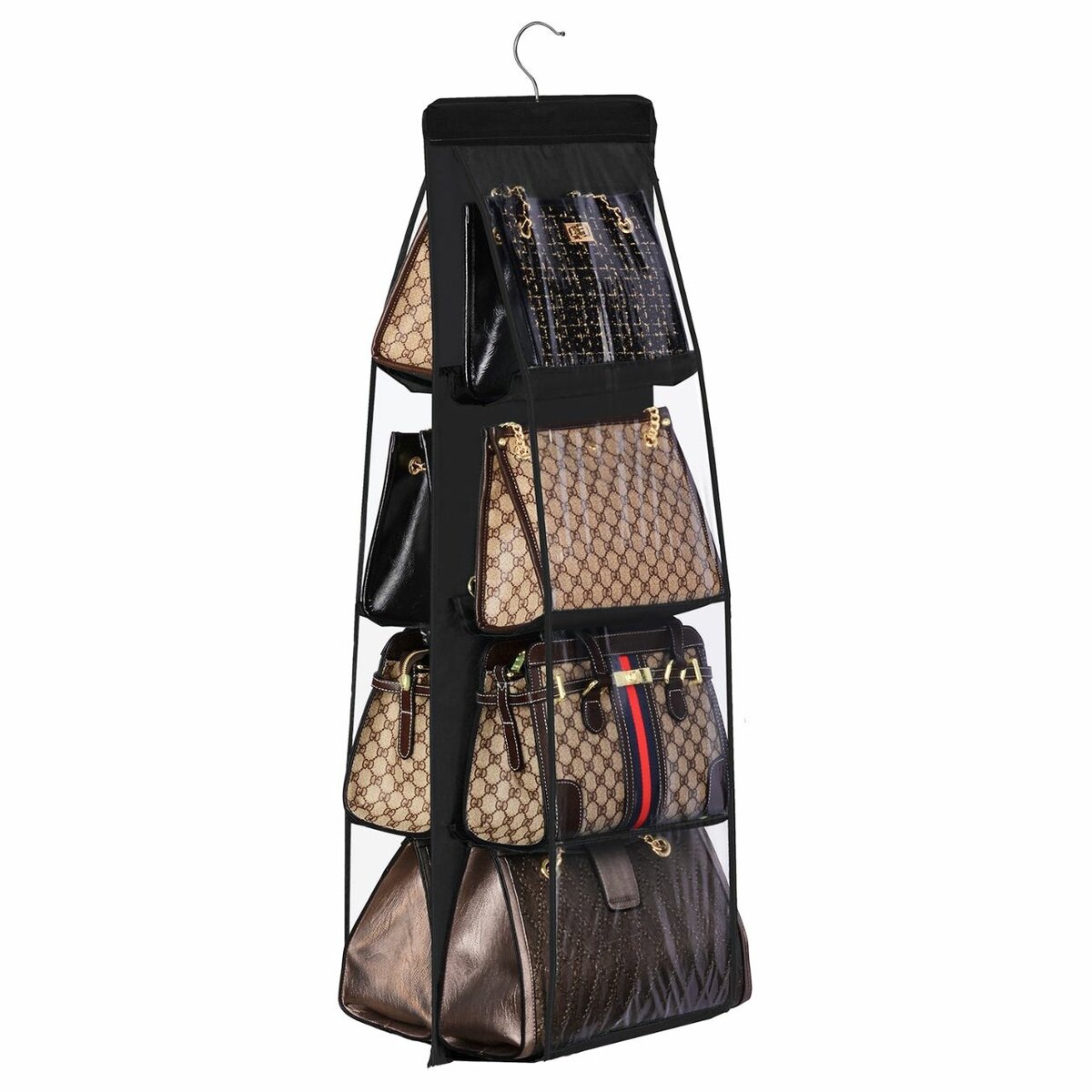 Black 8 Pockets Purse Organizer for Handbags