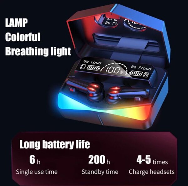 M28 Luminous earbuds with PowerBank