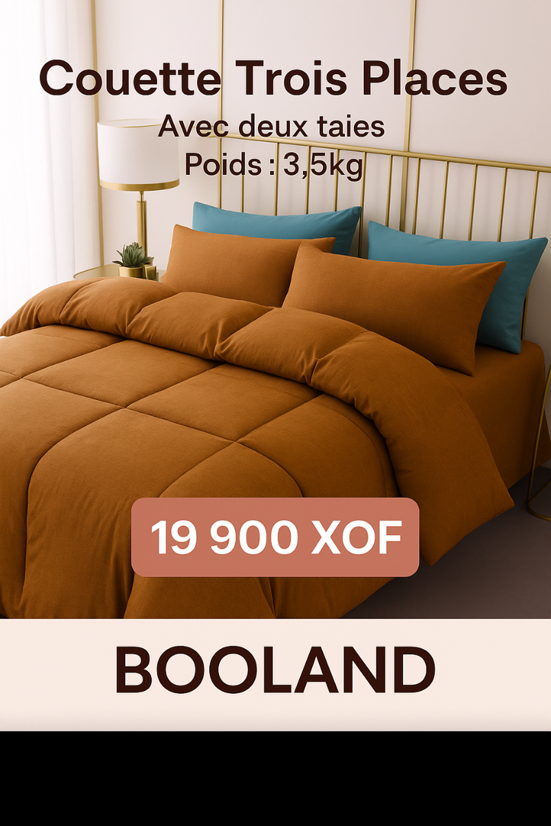 Couette Unies avec deux taies