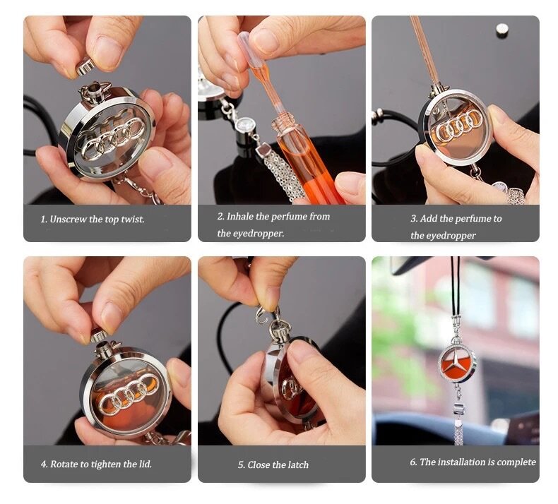 Pendentif de parfum avec logo de voiture rechargeable