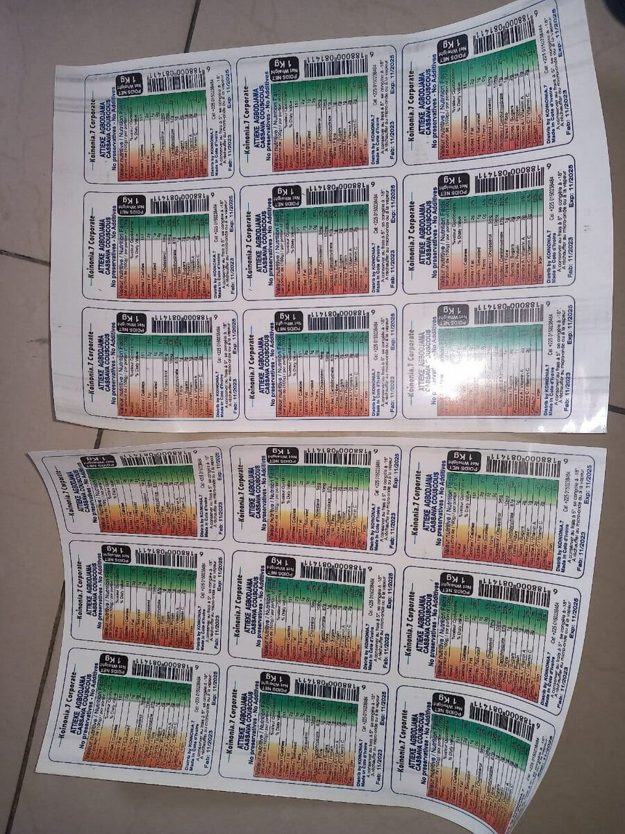 Bâches,chemises, étiquette