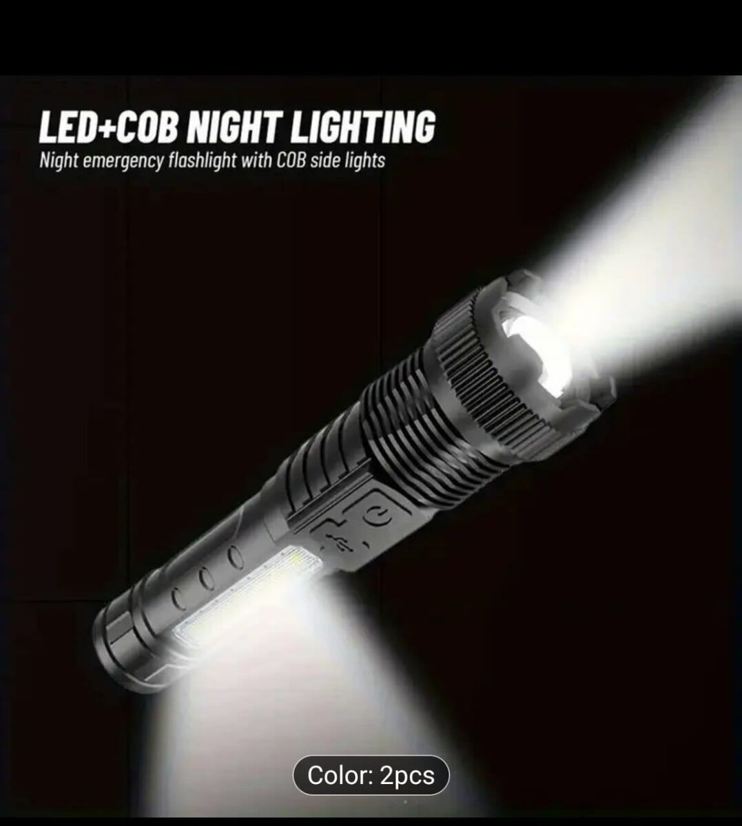 Lampe torche LED+COB magnétique