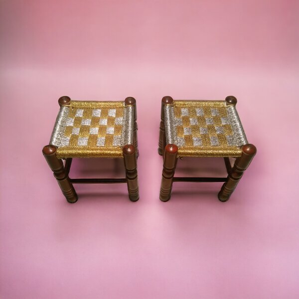 Pair of 2 Hania Wooden Classic Stools
