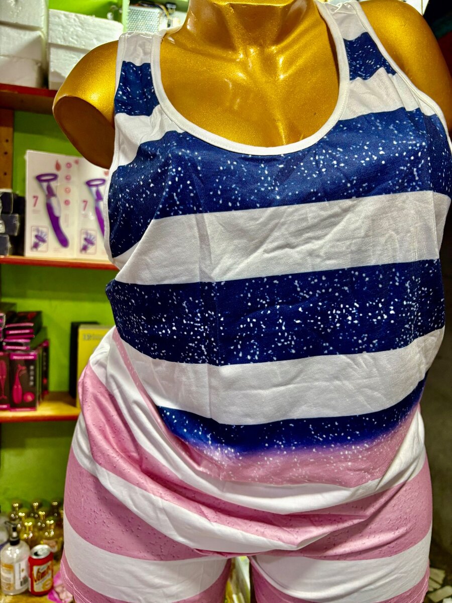 Pyjama d'été rayé femme