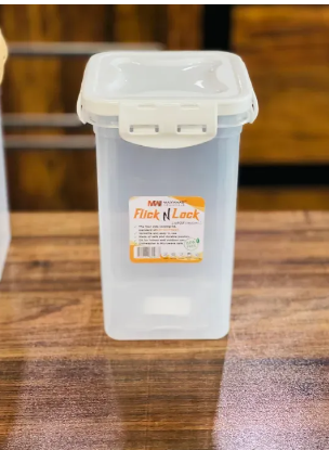 1 Pc Flick N Lock Medium 1200ML And Large 1800ML Jar Airtight Seal & Spillproof Design