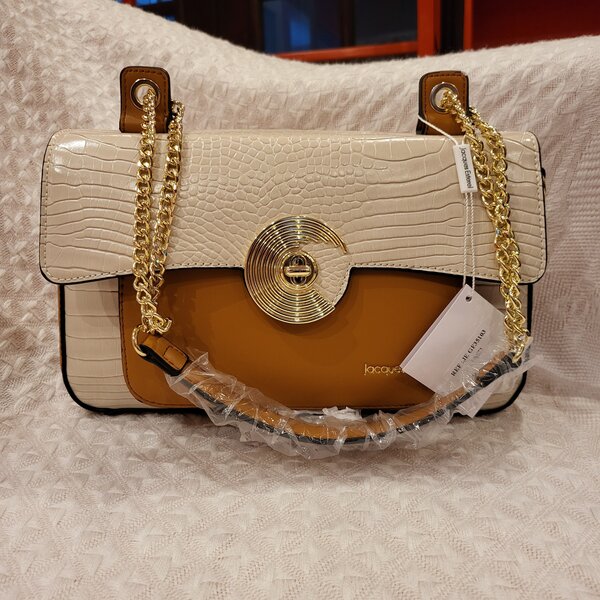 Sac à main en cuir beige-brun