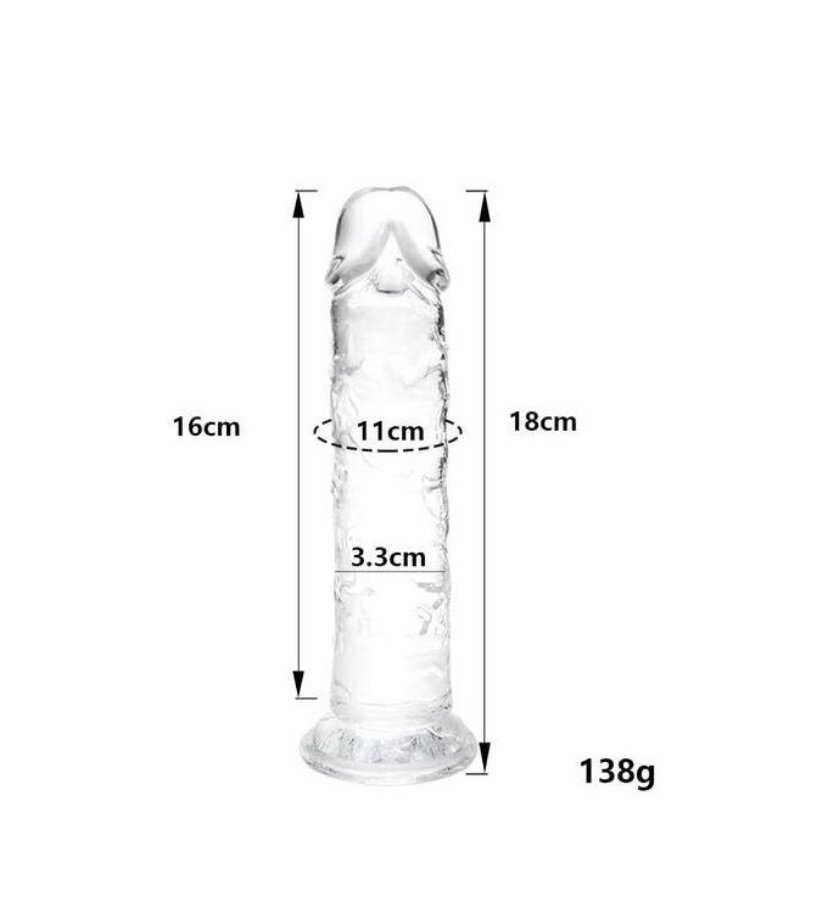 Gode en verre réaliste fexible