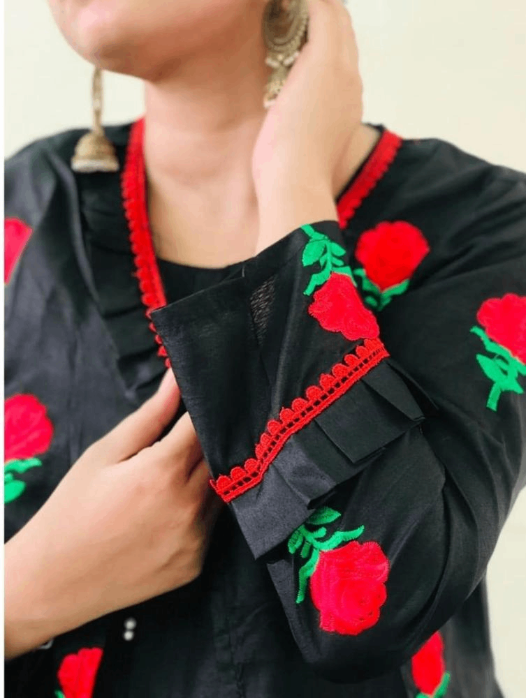 3 PCs Women's stitched Katan Silak embroidery Suituit