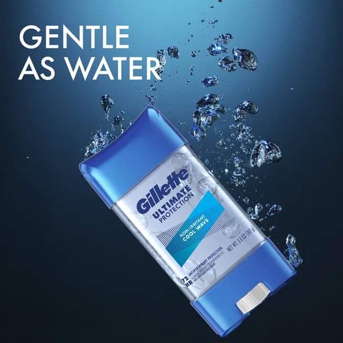 Gillette stick gel 72hr cool wave 107g 3 oz ( big size )