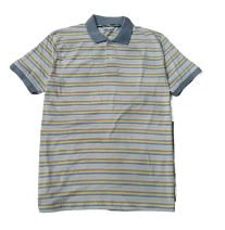  Premium Quality Polo T-Shirt for Men's, Yellow Grey Stripe Color Polo