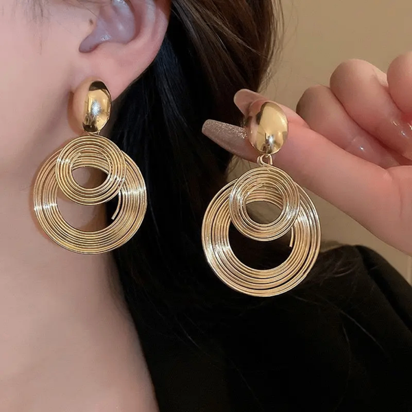 Boucles d'oreilles cercles dorés