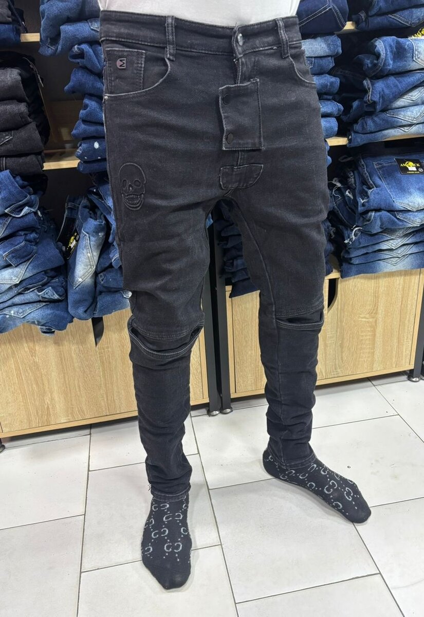 Jean slim noir homme
