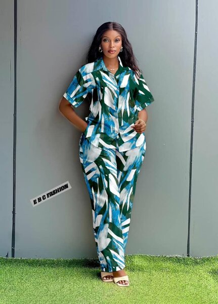 Ensemble Chemise Pantalon Imprimé Femme