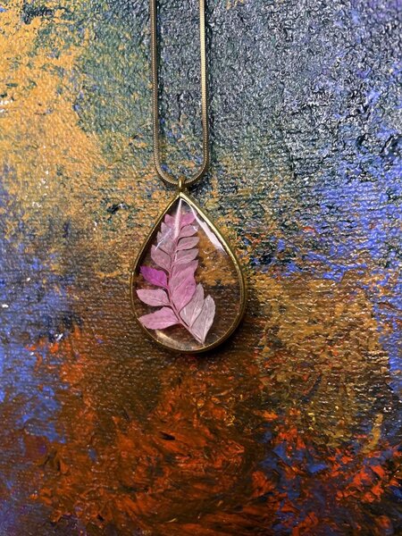 Resin leaf pendant