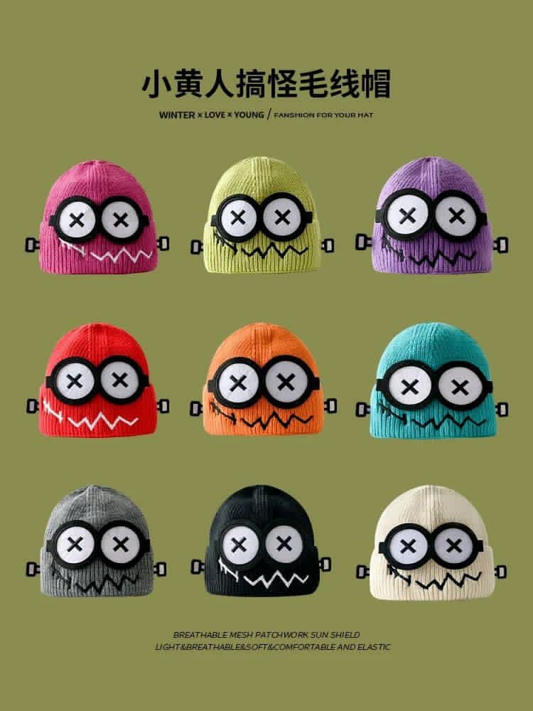 Bonnet Tricoté Monstre Coloré