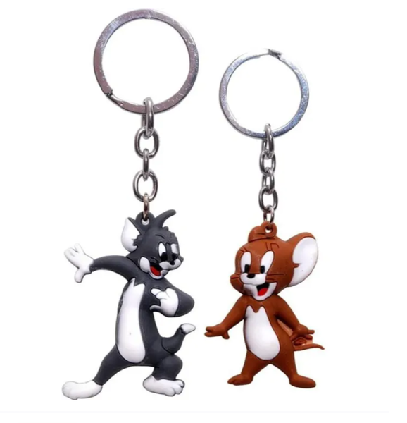 2 PCS Tom & Jarry PVC Rubber Keychain
