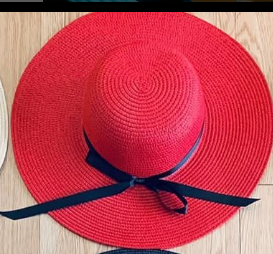 Beach hat for ladies red