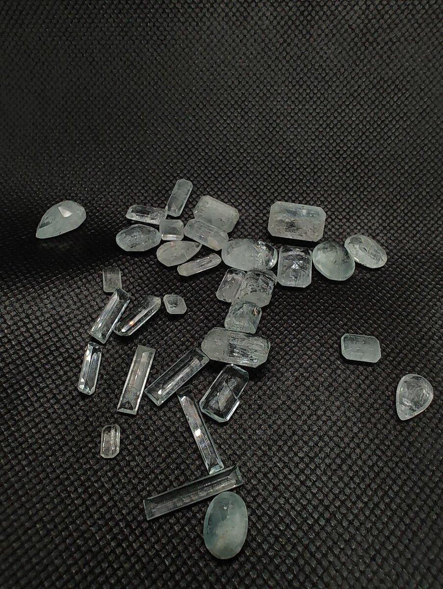 Aquamarine Gemstones (carved by me)