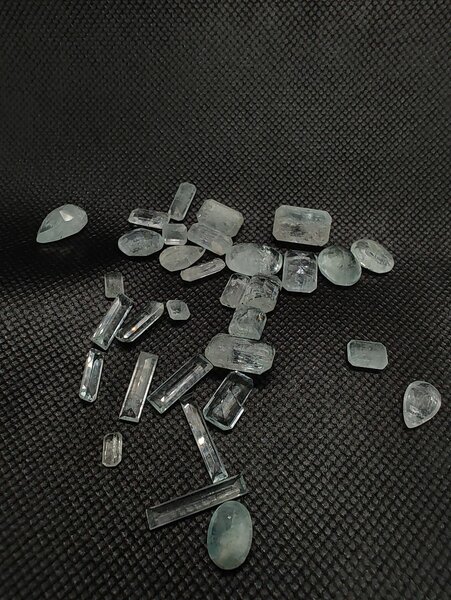 Aquamarine Gemstones (carved by me)