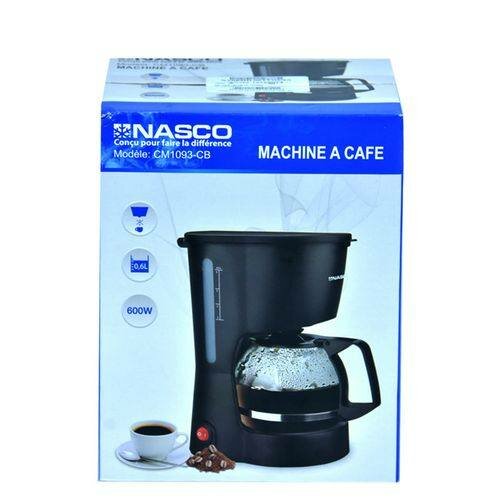 Nasco Machine à Café - 600W - 0,6L - CM1093-CB - Noir -